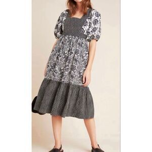 Anthropologie Adrienne Flounced Dress Size 2